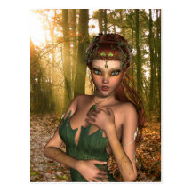 Elf en carte postale en bois