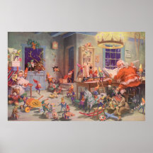 Elfes vintages et jouets de Pôle Nord de l'atelier Poster