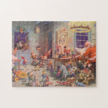 Elfes vintages et jouets de Pôle Nord de l'atelier Puzzles