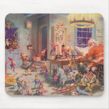 Elfes vintages et jouets de Pôle Nord de l'atelier Tapis De Souris