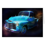 Elle brille - le camion vintage bleu cartes