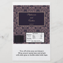 Emballage de sucrerie pourpre de mariage de dentel prospectus