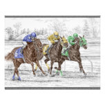 Emballage de trois chevaux - cou et cou à finir invitations personnalisées