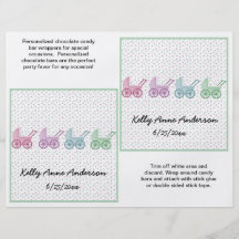 Emballages de Candybar de boguet de bébé Tract Customisé