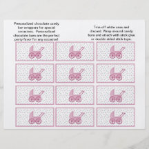 Emballages de Candybar de boguet de bébé (rose) Prospectus Customisé