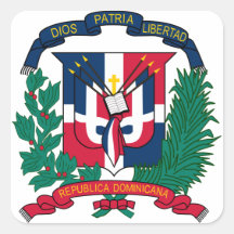 emblème de la République Dominicaine Autocollant Carré