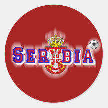 Emblème d'illustration de logo de boule de la Serb Autocollants Ronds
