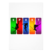 Emblème multicolore de ski bristol personnalisé