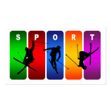 Emblème multicolore de ski cartes de visite personnelles