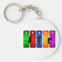 Emblème multicolore de ski porte-clé