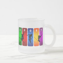 Emblème multicolore de ski tasses à café