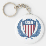 Emblème personnalisable Keychains des Etats-Unis Porte-clé