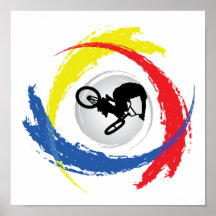 Emblème tricolore de BMX Posters