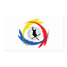 Emblème tricolore de ski modèles de cartes de visite