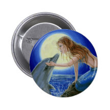 Embrassez-moi bouton d'imaginaire de sirène et de  badges
