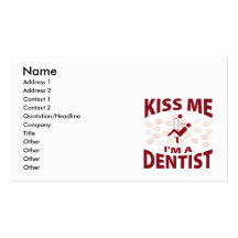 Embrassez-moi que je suis un dentiste cartes de visite professionnelles