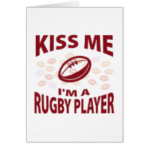Embrassez-moi que je suis un joueur de rugby cartes de vœux