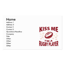 Embrassez-moi que je suis un joueur de rugby modèles de cartes de visite