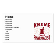 Embrassez-moi que je suis un pharmacien cartes de visite personnelles