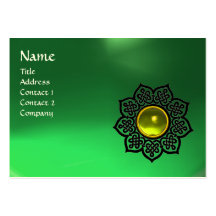 Émeraude CELTIQUE de vert de MONOGRAMME de FLEUR,  Cartes De Visite Professionnelles