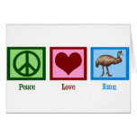 Émeu d'amour de paix cartes de vœux