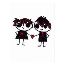 Emo dans l'amour carte postale