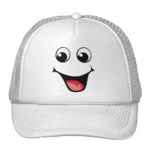 Émoticône souriante heureuse casquettes