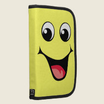 Émoticône souriante heureuse de visage pochettes folios
