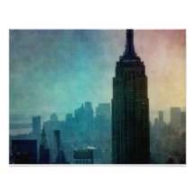 Empire State Building au crépuscule coloré Bristols Personnalisés