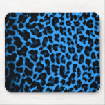 Empreinte de léopard bleu-foncé tapis de souris