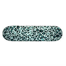 Empreinte de léopard bleu plateaux de skateboards customisés