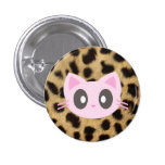 empreinte de léopard de minou de kawaii pin's avec agrafe
