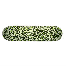 Empreinte de léopard vert skateboards customisés