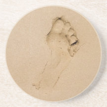 Empreinte de pas sur la plage dessous de verres