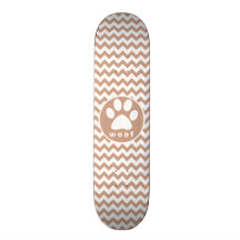 Empreinte de patte ; Brown Chevron Planches À Roulettes Customisées