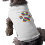 empreinte de patte de chiot d'arc-en-ciel t-shirt pour chien