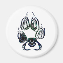 Empreinte de patte de loup magnets pour réfrigérateur