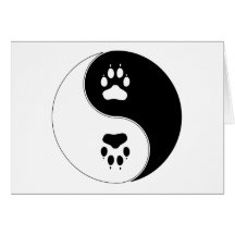 Empreinte de patte de Ying Yang Cartes De Vœux