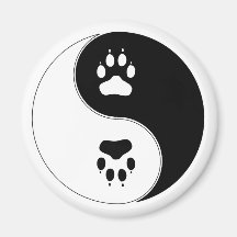 Empreinte de patte de Ying Yang Magnets Pour Réfrigérateur