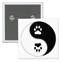 Empreinte de patte de Ying Yang Pin's Avec Agrafe