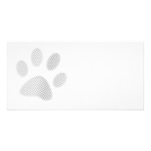 Empreinte de patte tramé blanc/gris-clair modèle pour photocarte