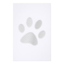 Empreinte de patte tramé blanc/gris-clair papier à lettre personnalisé