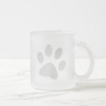 Empreinte de patte tramé blanc/gris-clair tasses