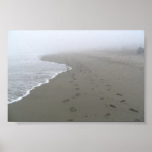 Empreintes de pas dans le sable poster