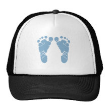 Empreintes de pas de bébé bleu casquettes de camionneur