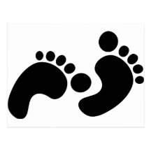 empreintes de pas de bébé cartes postales