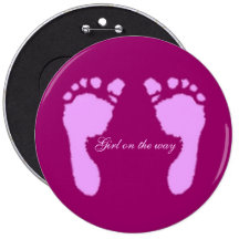 Empreintes de pas de bébé (fille) badges avec agrafe
