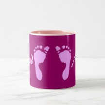 Empreintes de pas de bébé (fille) mug