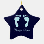 Empreintes de pas de bébé (garçon) (Doorhanger) Ornement