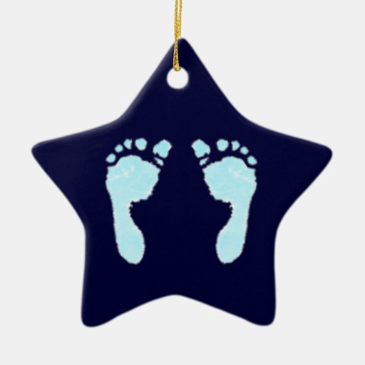 Empreintes de pas de bébé (garçon) ornements